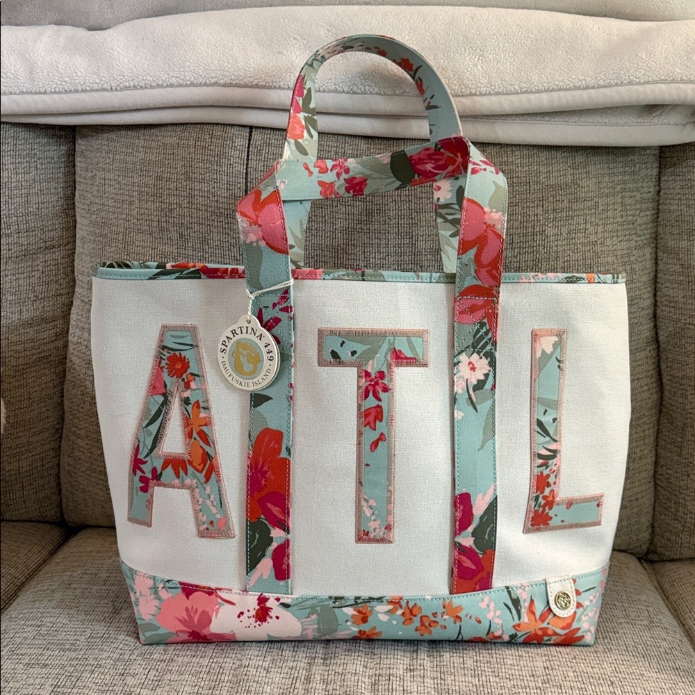 Spartina 449 ATL Linen Alpha Tote Alljoy Landing NWT - Picture 3 of 10